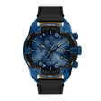 Diesel Men's Spiked Chronograph Black Leather Watch