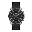 Diesel Men's Stinger Chronograph Black Leather Watch