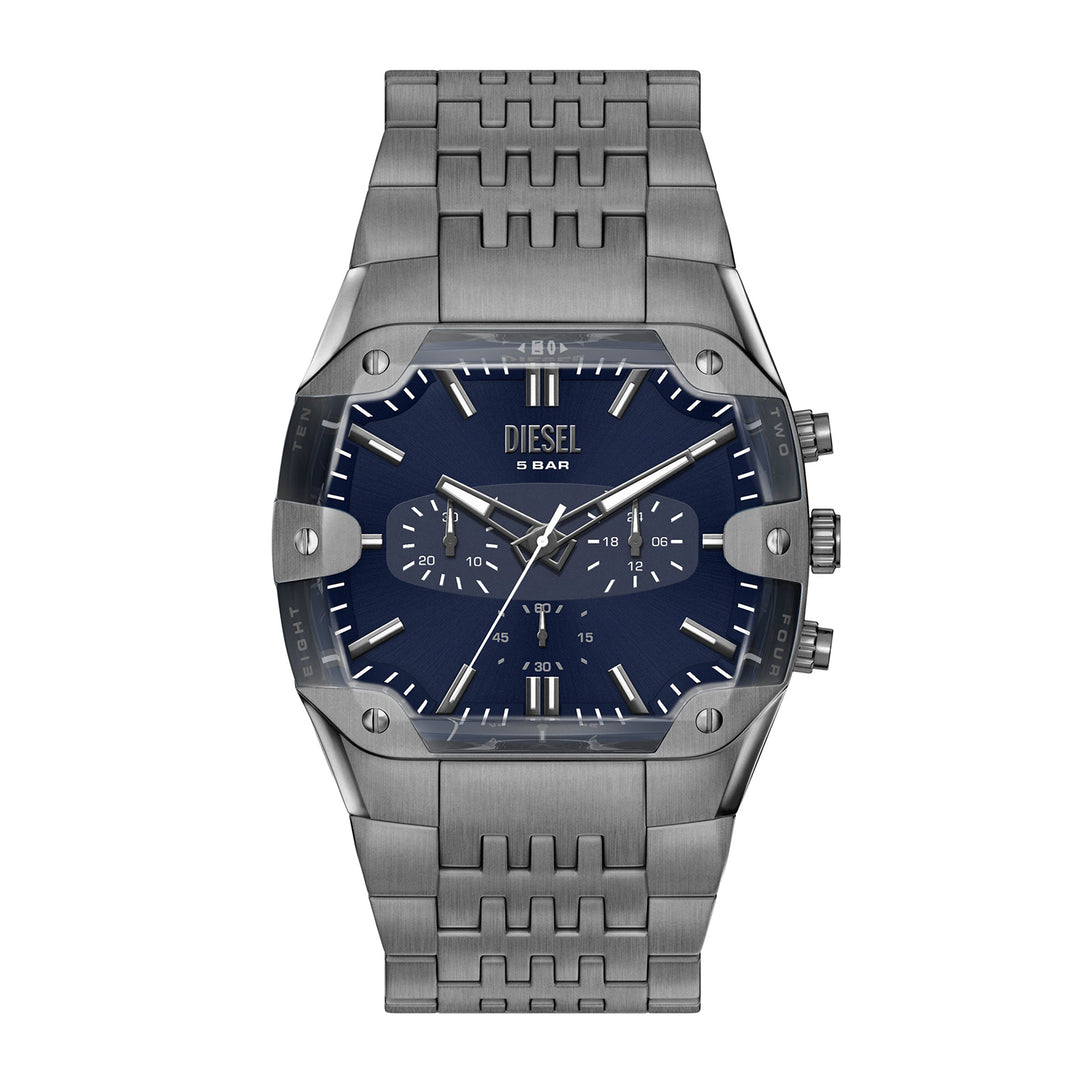 Diesel Men's Spiked Cushion Chronograph Gunmetal Stainless Steel Watch