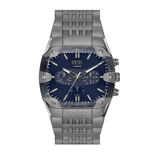Diesel Men's Spiked Cushion Chronograph Gunmetal Stainless Steel Watch