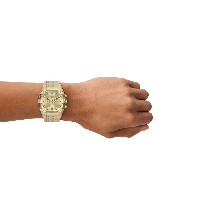 Diesel Men's Spiked Cushion Chronograph Gold-Tone Stainless Steel Watch