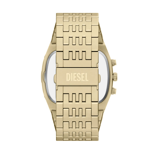 Diesel Men's Spiked Cushion Chronograph Gold-Tone Stainless Steel Watch