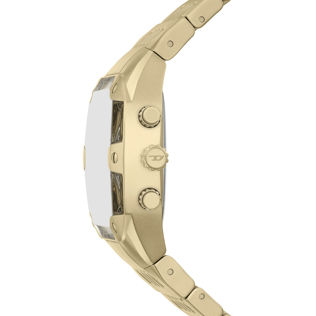 Diesel Men's Spiked Cushion Chronograph Gold-Tone Stainless Steel Watch
