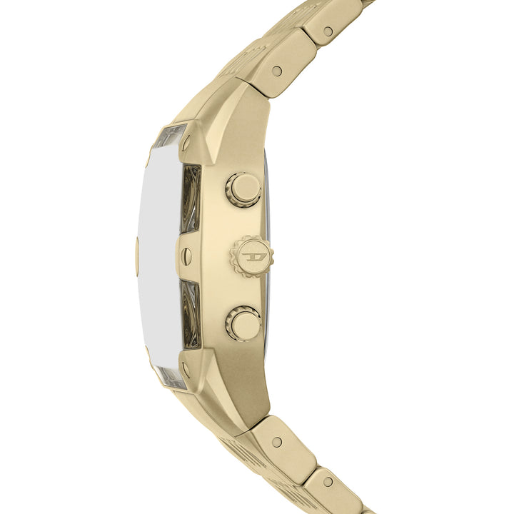 Diesel Men's Spiked Cushion Chronograph Gold-Tone Stainless Steel Watch