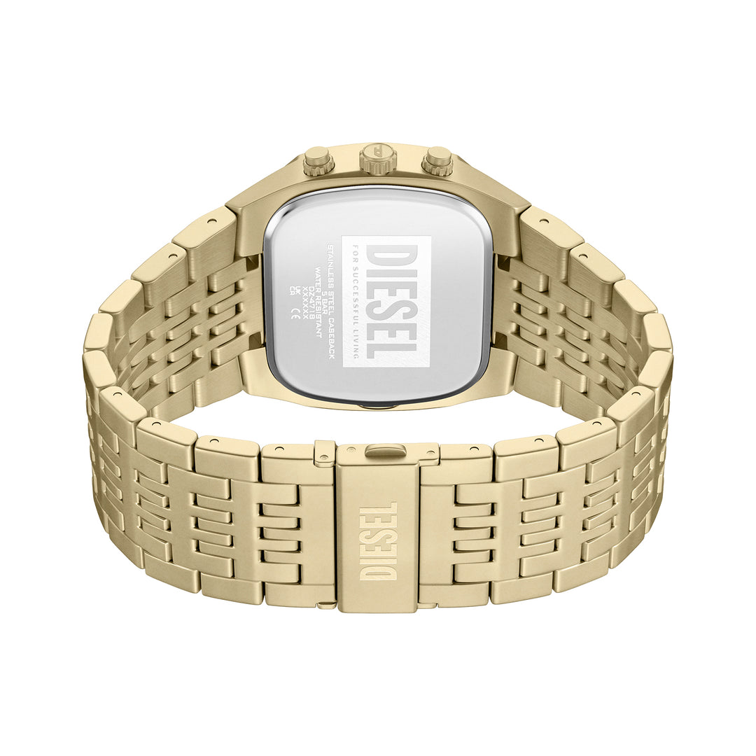 Diesel Men's Spiked Cushion Chronograph Gold-Tone Stainless Steel Watch