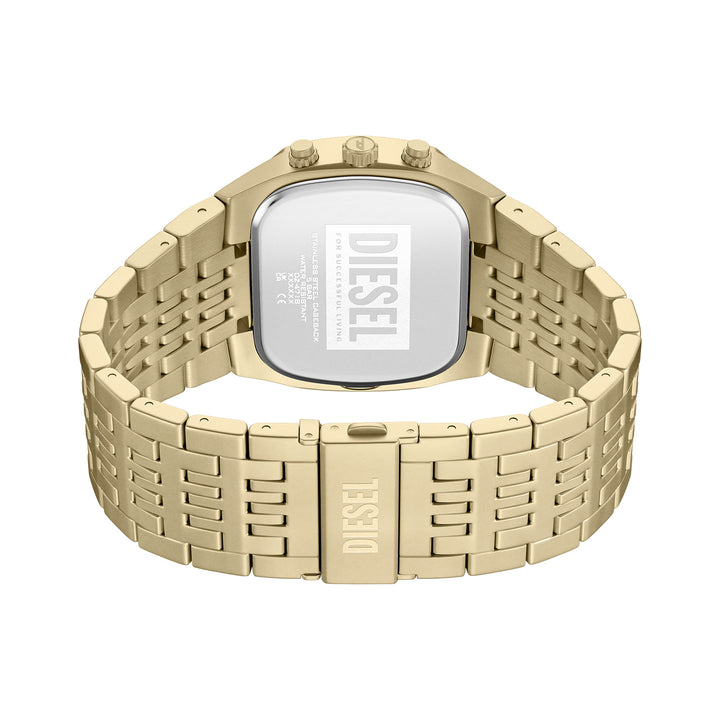 Diesel Men's Spiked Cushion Chronograph Gold-Tone Stainless Steel Watch