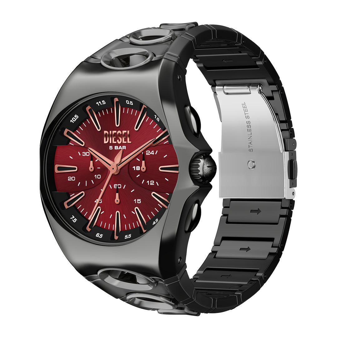 Diesel Men's D-Curve Chronograph Gunmetal Stainless Steel Watch