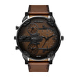 Diesel Men's Mr. Daddy Slim Multi-Movement Brown Leather Watch
