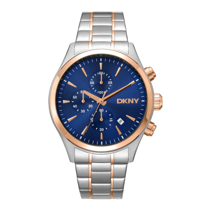 DKNY ACTIVE Men's Dark Blue Dial Stainless Steel Watch