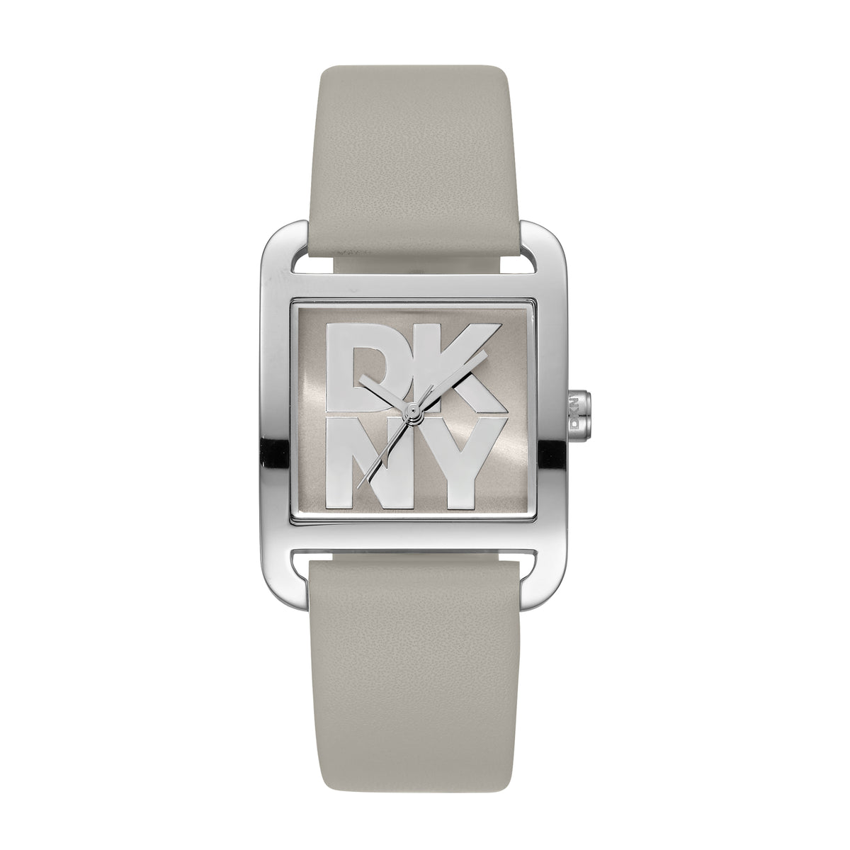 DKNY Iconic Women's Grey Dial Leather Strap Watch