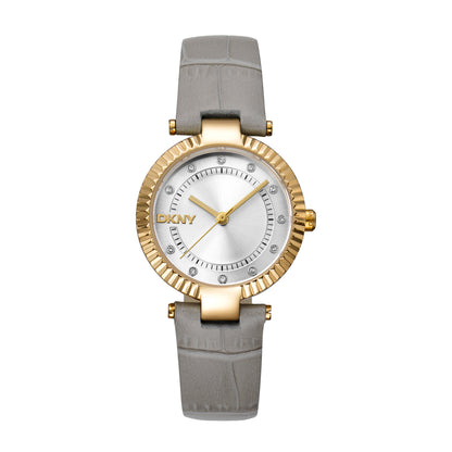 DKNY Evening Women's Silver Dial Leather Strap Watch - DK1L042L0025