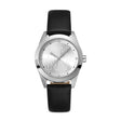 DKNY Logo Women's Silver Dial Leather Strap Watch
