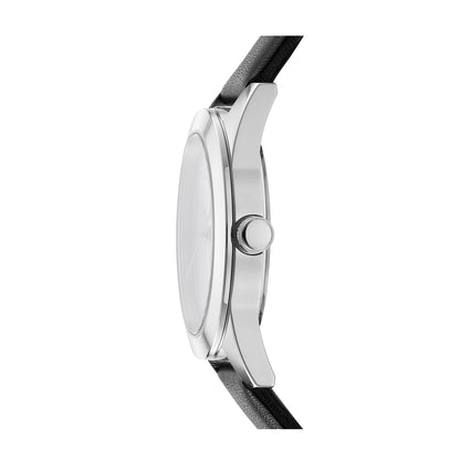 DKNY Logo Women's Silver Dial Leather Strap Watch - DK1L060L0015