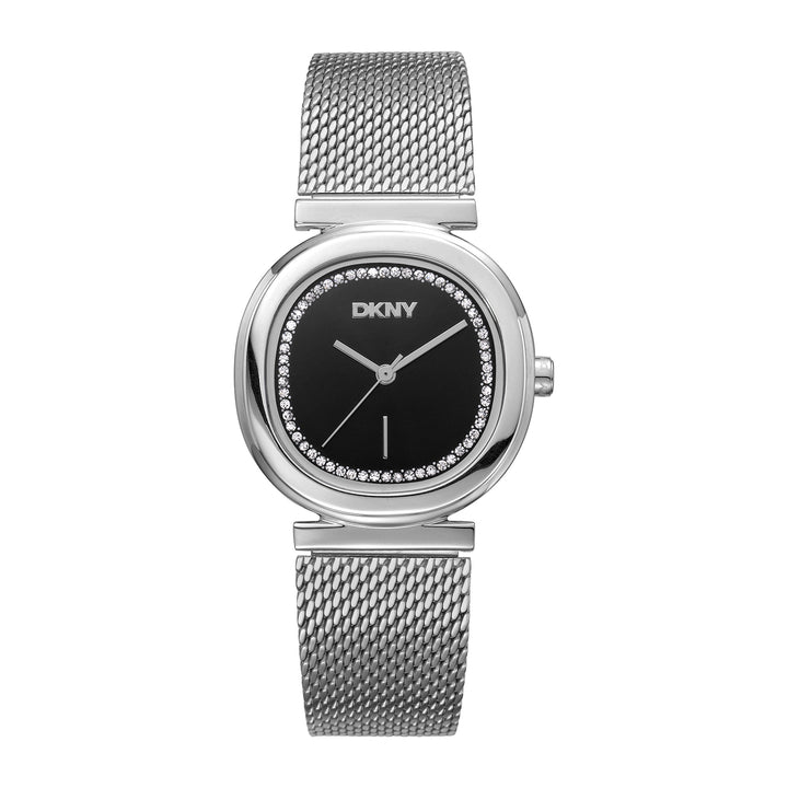 DKNY EVENING Women's Black Dial Stainless Steel Watch