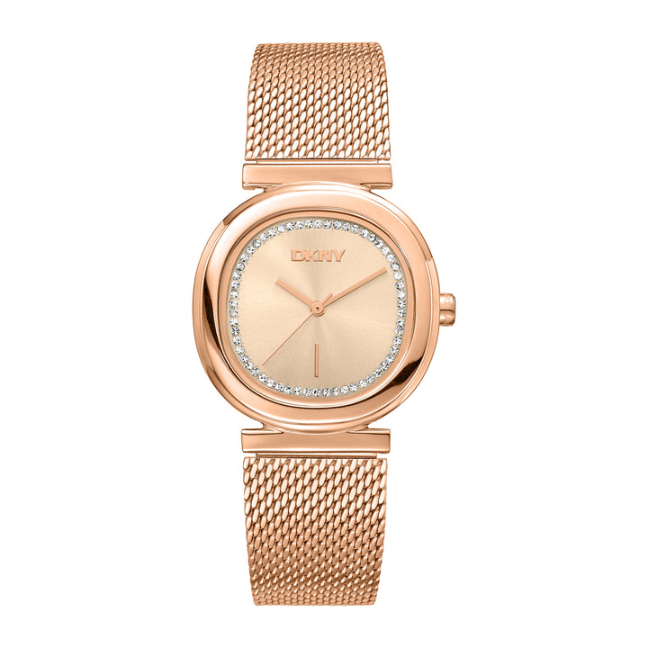 DKNY EVENING Women's Rose Gold Dial Stainless Steel Watch