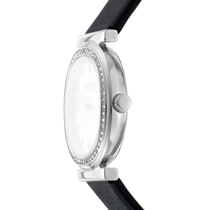 DKNY EVENING Women's Silver Dial Leather Strap Watch