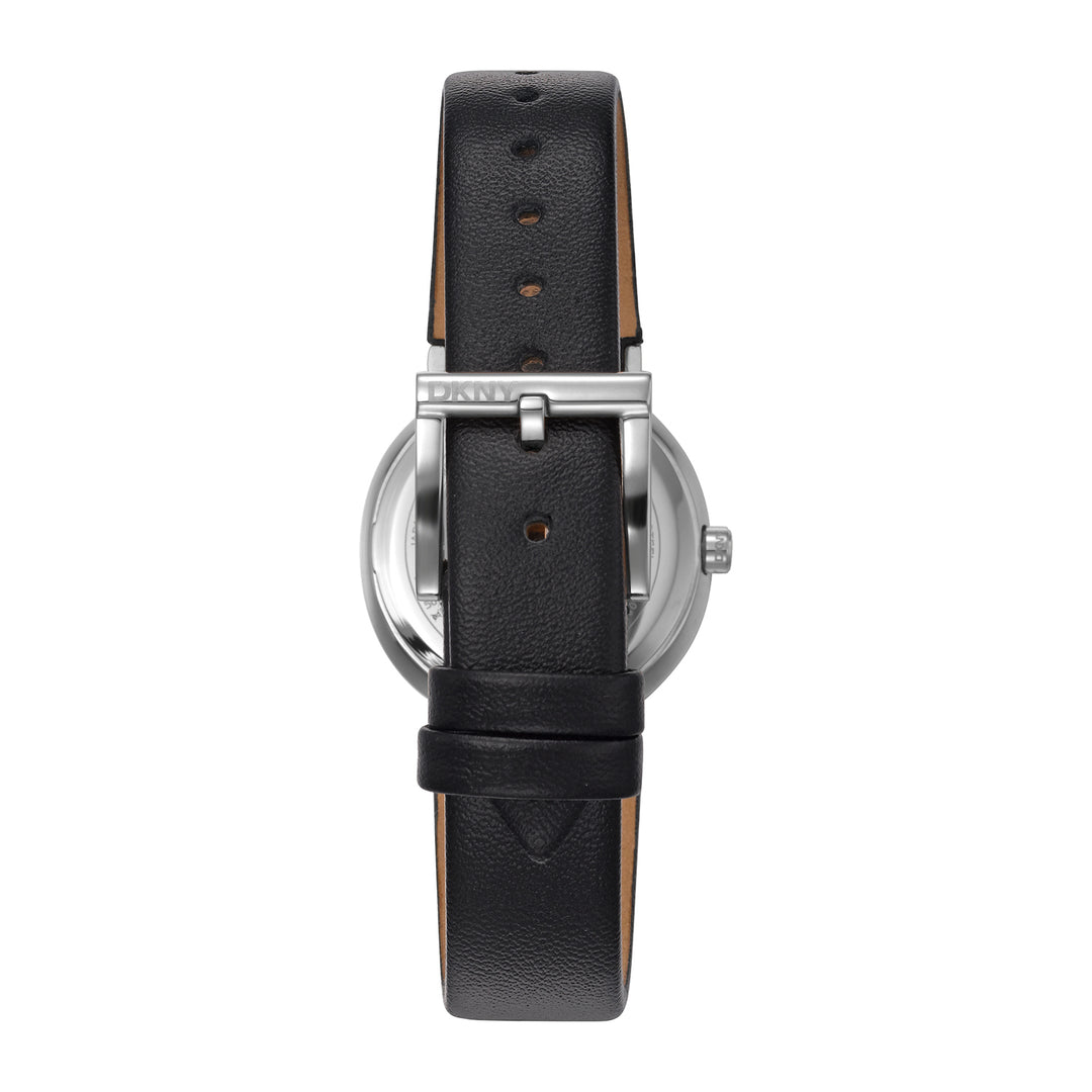 DKNY EVENING Women's Silver Dial Leather Strap Watch