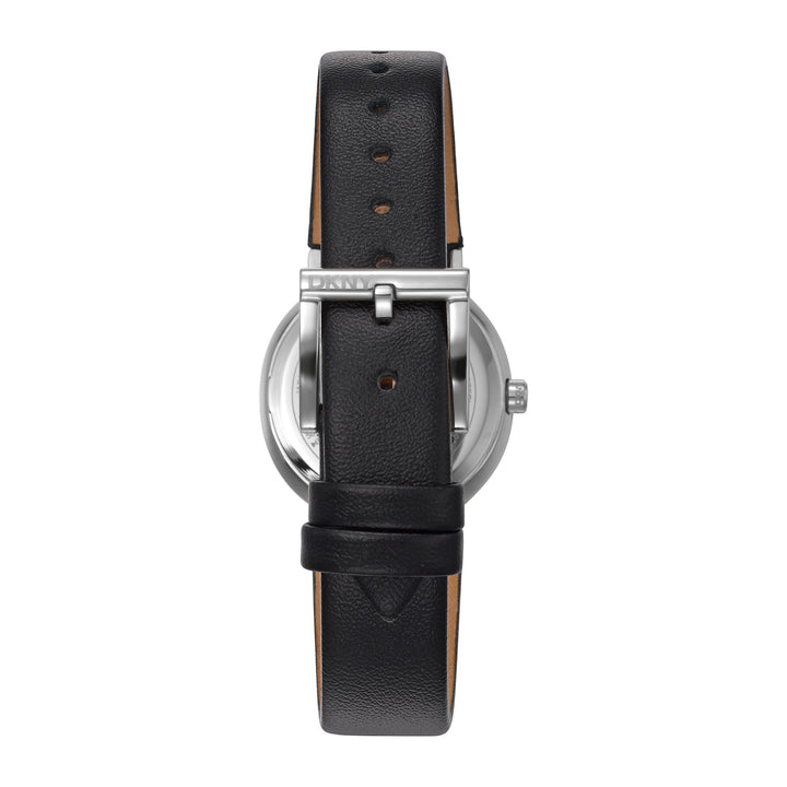 DKNY EVENING Women's Silver Dial Leather Strap Watch