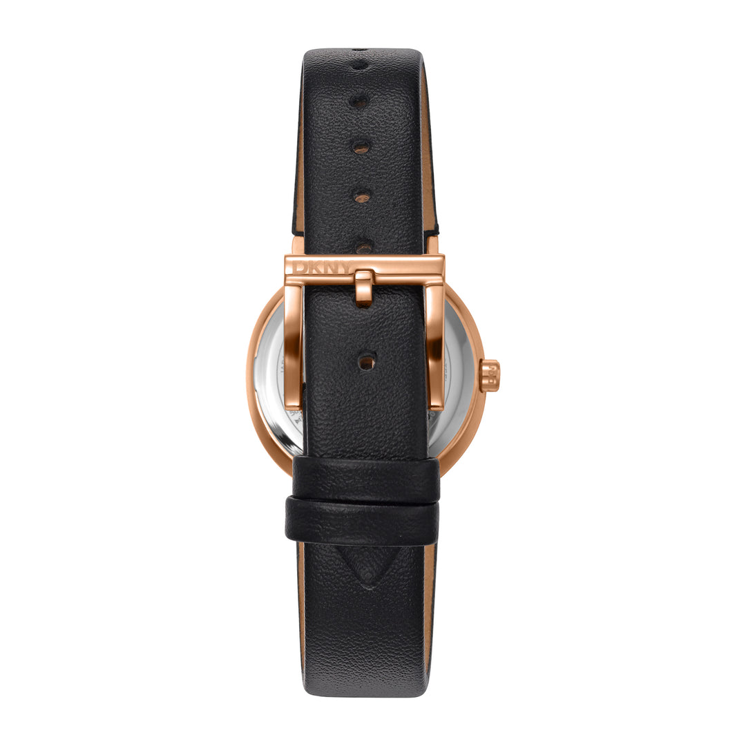 DKNY EVENING Women's Silver Dial Leather Strap Watch