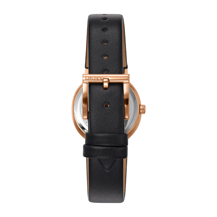 DKNY EVENING Women's Silver Dial Leather Strap Watch