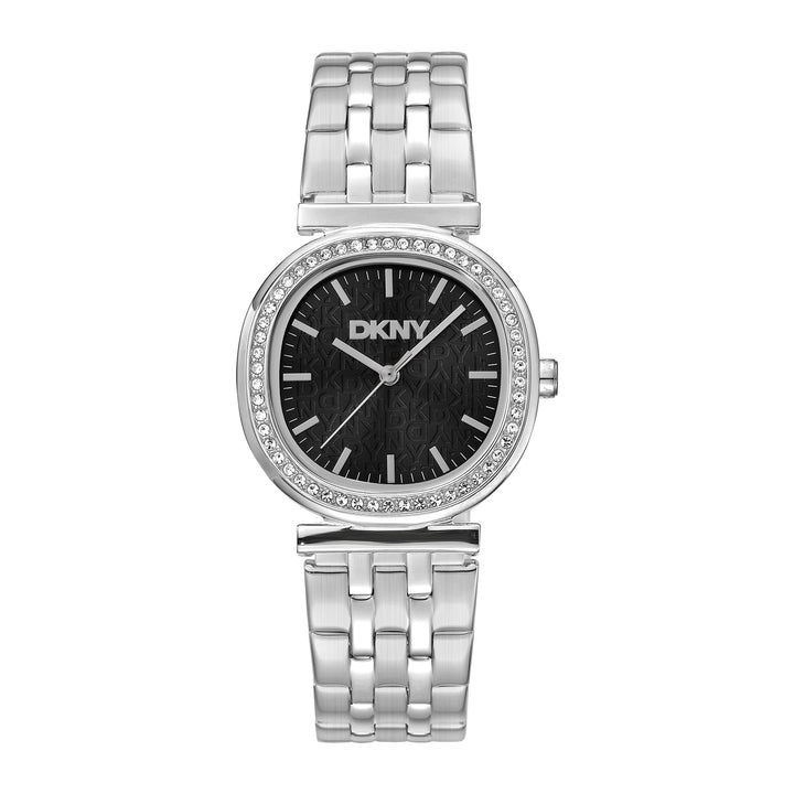 DKNY EVENING Women's Black Dial Stainless Steel Watch