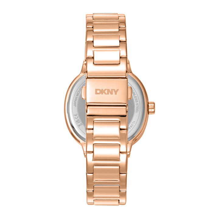 DKNY EVENING Women's Rose Gold Dial Stainless Steel Watch
