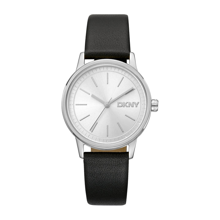 DKNY URBAN Women's Silver Dial Leather Strap Watch