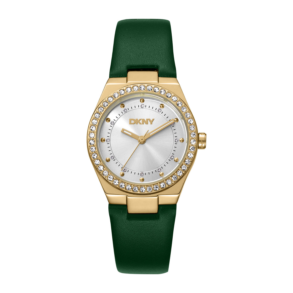 DKNY Evening Women's Silver Dial Leather Strap Watch