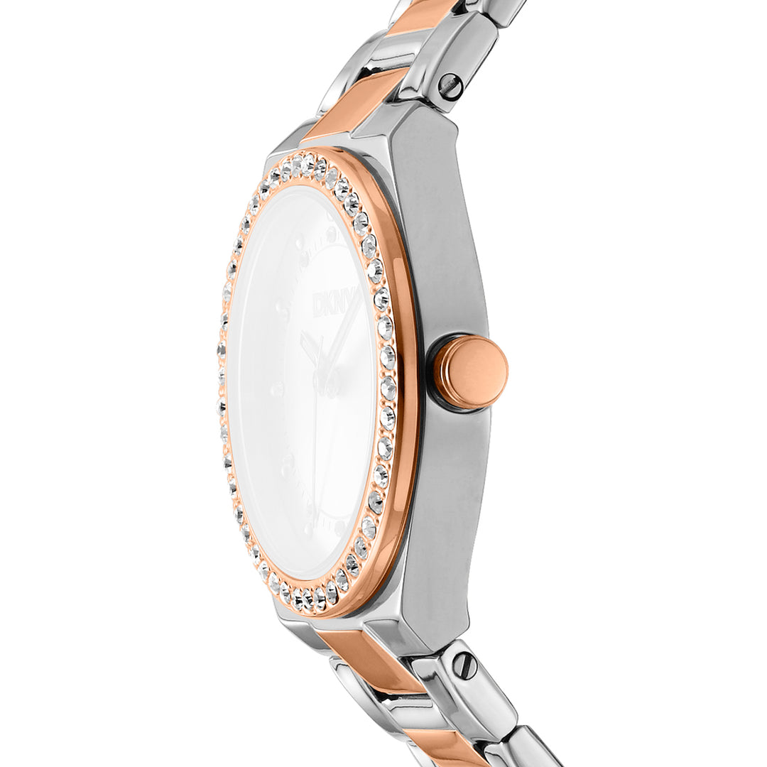 DKNY EVENING Women's Rose Gold Dial Stainless Steel Watch