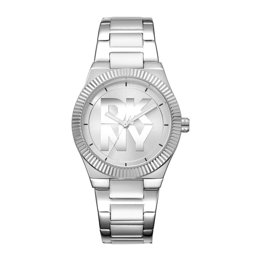 DKNY Logo Women's Silver Dial Stainless Steel Watch