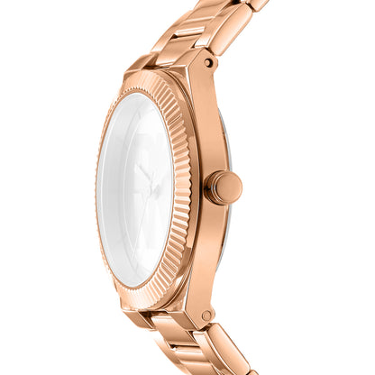 DKNY Logo Women's Rose Gold Dial Stainless Steel Watch