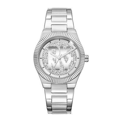 DKNY Logo Women's Silver Dial Stainless Steel Watch - DK1L102M0215