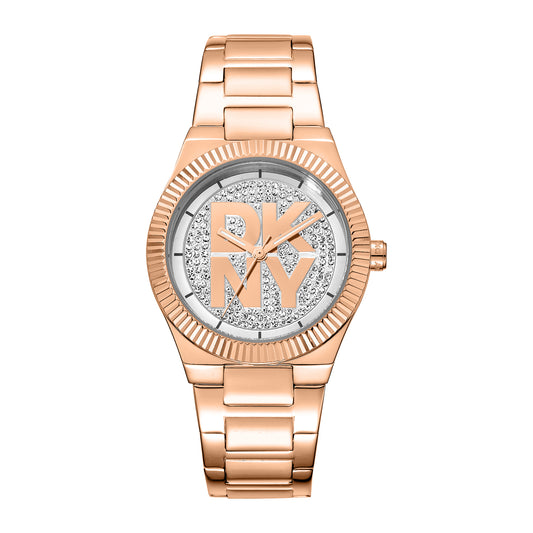DKNY Logo Women's Silver Dial Stainless Steel Watch