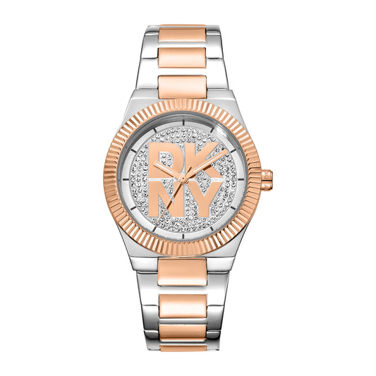 DKNY Logo Women's Silver Dial Stainless Steel Watch