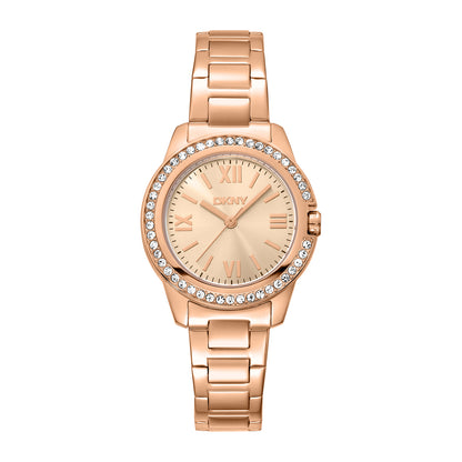 DKNY Evening Women's Rose Gold Dial Stainless Steel Watch