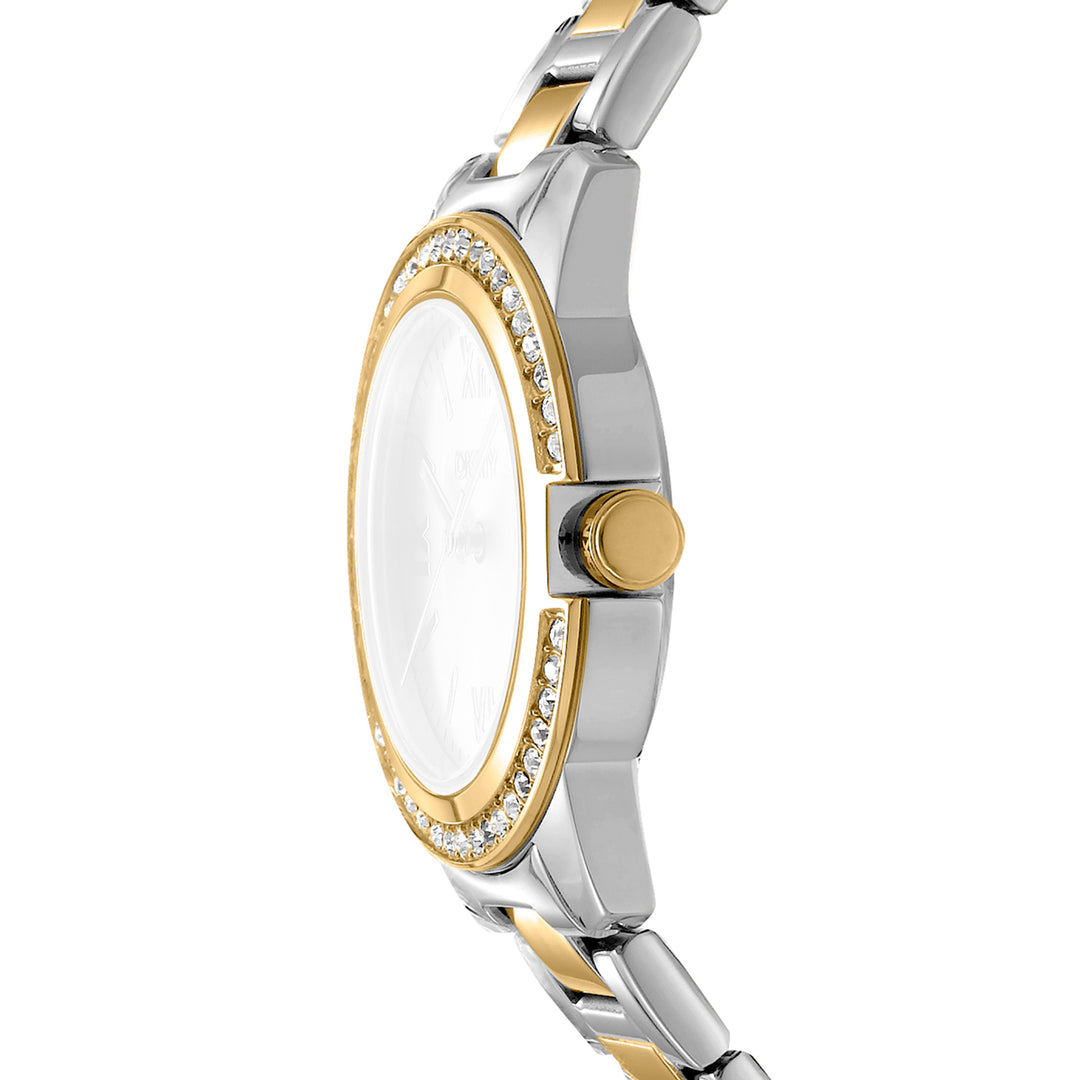 DKNY EVENING Women's White MOP Dial Stainless Steel Watch