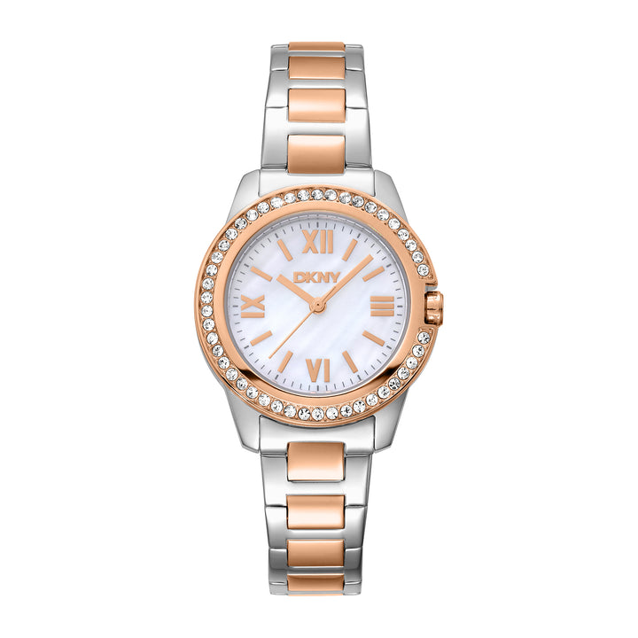 DKNY EVENING Women's White MOP Dial Stainless Steel Watch