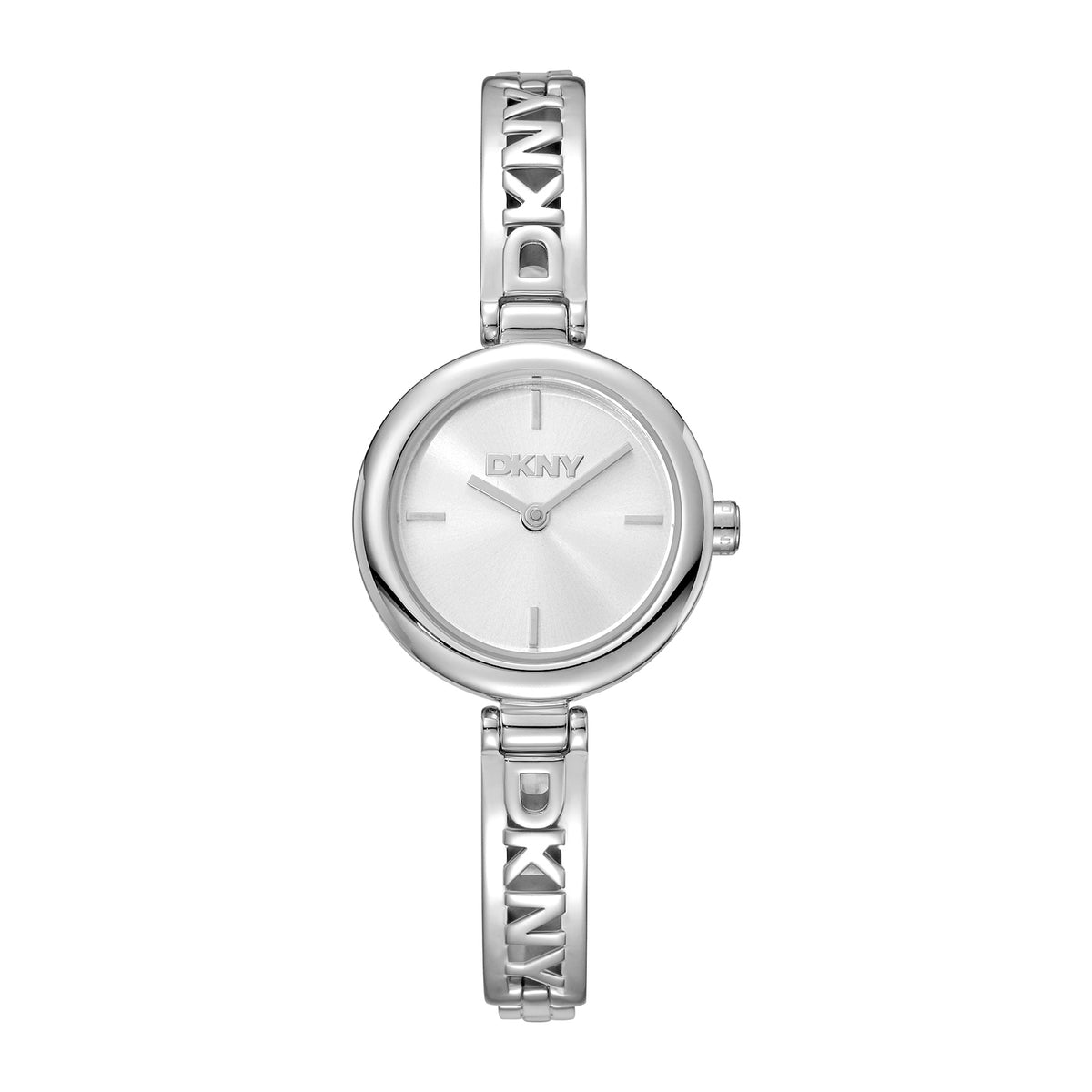 DKNY Logo Women's Silver Dial Stainless Steel Watch
