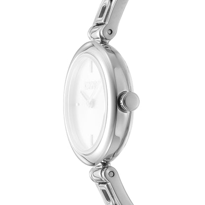 DKNY Logo Women's Silver Dial Stainless Steel Watch