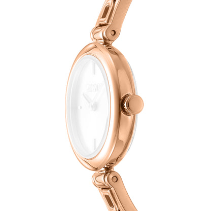 DKNY Logo Women's Rose Gold Dial Stainless Steel Watch