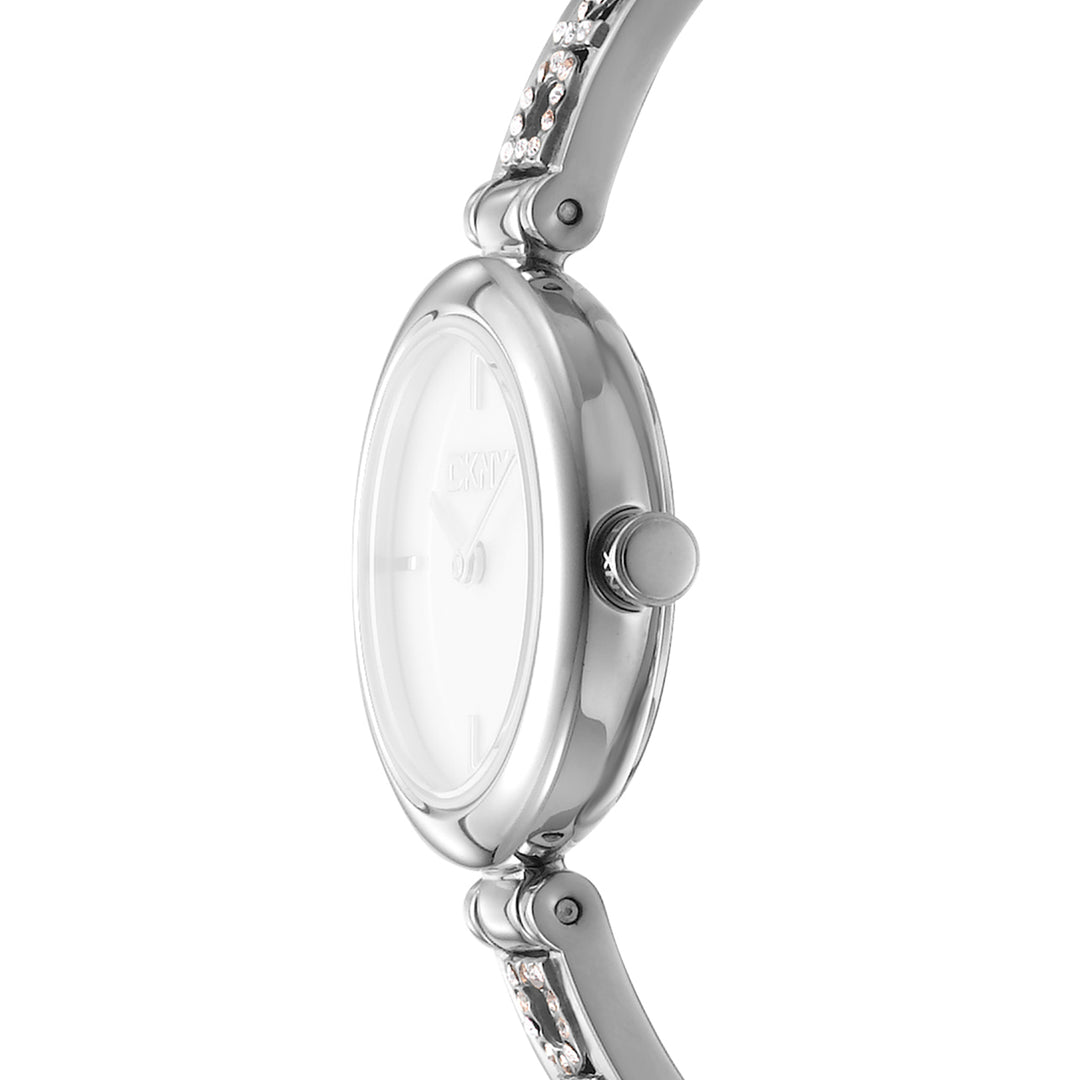 DKNY LOGO Women's White MOP Dial Stainless Steel Watch