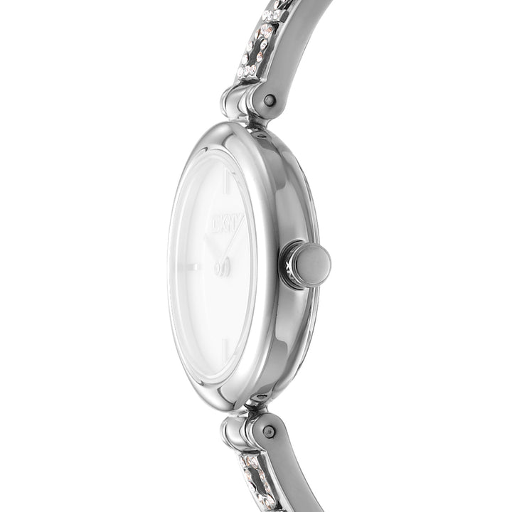 DKNY LOGO Women's White MOP Dial Stainless Steel Watch
