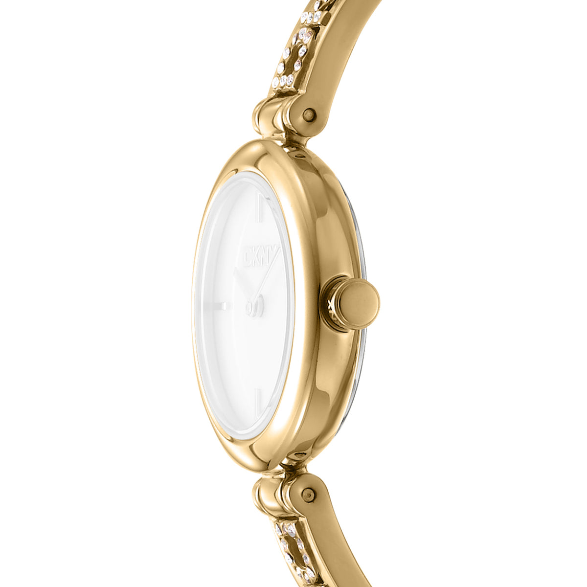 DKNY Logo Women's White MOP Dial Stainless Steel Watch