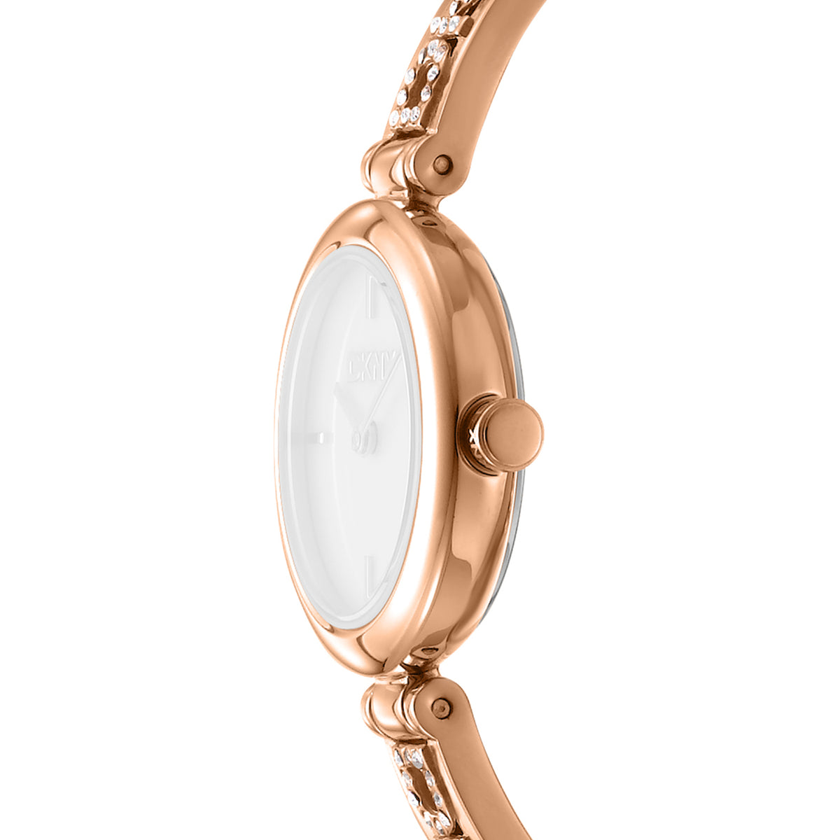 DKNY Logo Women's White MOP Dial Stainless Steel Watch