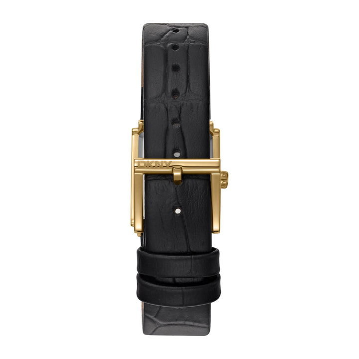 DKNY EVERYDAY Women's Black Dial Leather Strap Watch