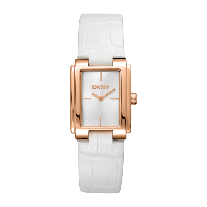 DKNY EVERYDAY Women's Silver Dial Leather Strap Watch