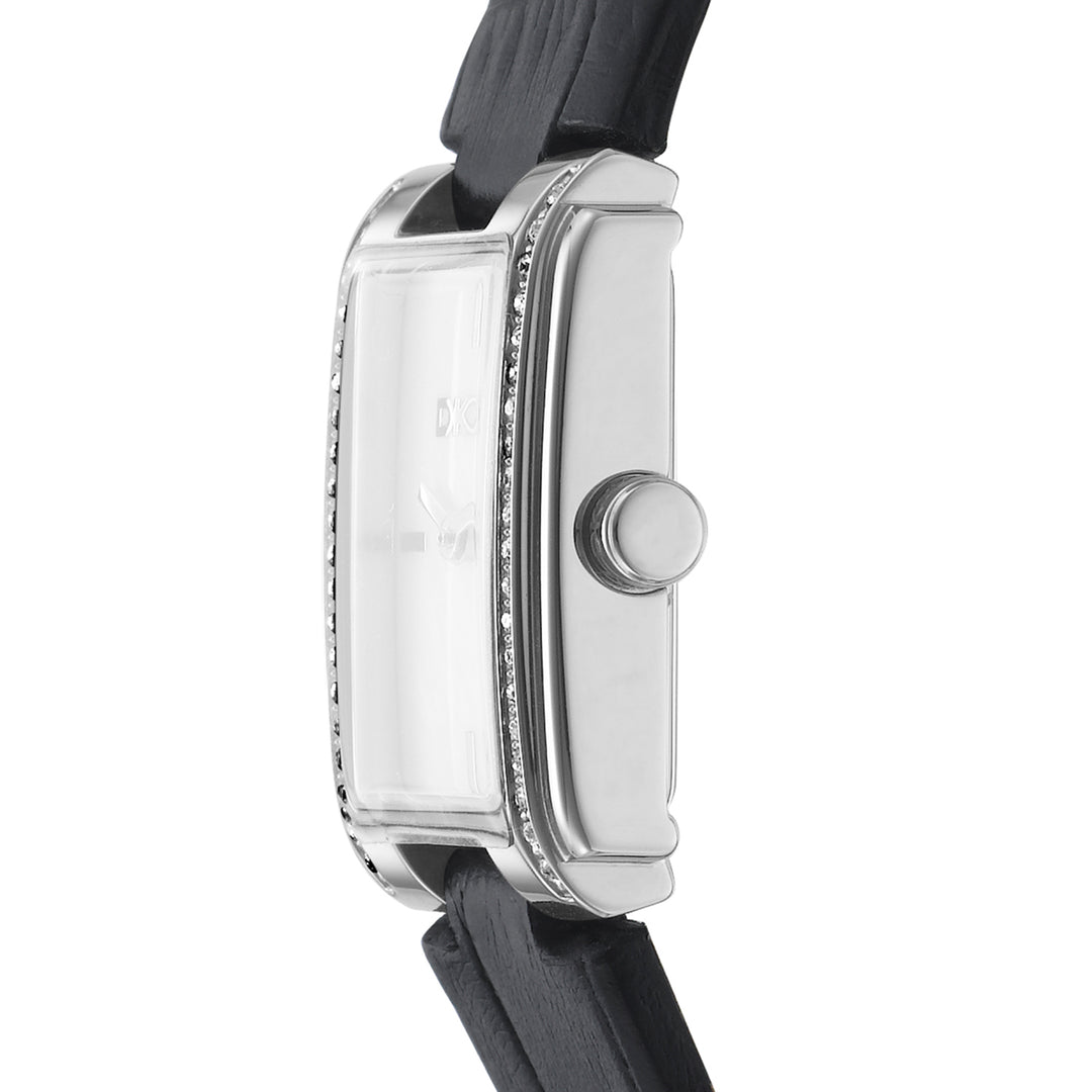 DKNY EVENING Women's White MOP Dial Leather Strap Watch