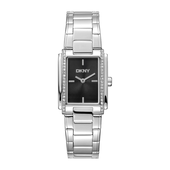 DKNY EVENING Women's Black Dial Stainless Steel Watch