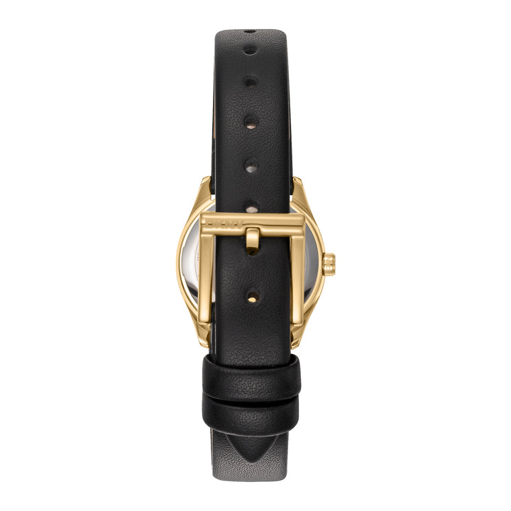 DKNY LOGO Women's Silver    Dial Leather Strap Watch