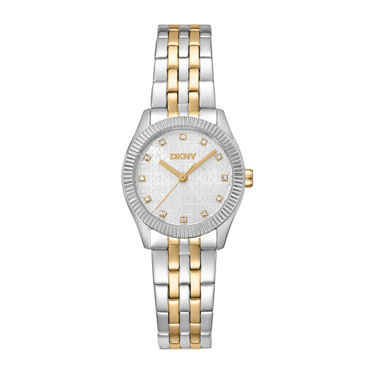 DKNY Logo Women's Grey Dial Stainless Steel Watch